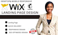build a landing page using wordpress, elementor or wix