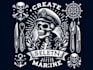 create retro custom skeleton marine logo