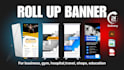 do roll up banner, retractable, x stand banner design for printing