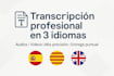 transcribiré audios y videos en inglés, español y catalán