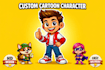 design a custom 2d cartoon character or mascot for your brand or project