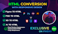 convert xd to html, figma to html, psd to html css responsive bootstrap5