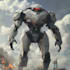 custom futuristic mecha robot character illustration art