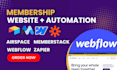 build webflow membership website with memberstack, airtable, zapier automation