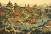 design fantasy map illustration isometric map,