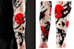 do premium trash polka design , sleeve tattoo