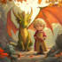 make an epic fantasy artwork with monsters, dragons