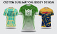 create a custom sublimation tshirt design with 24 hour delivery