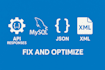 fix and optimize API responses, mysql databases, json and XML files