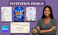design editable birthday card, digital invitation canva templates for etsy store