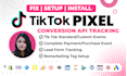 tiktok pixel, meta pixel conversion api setup, ga4, gtm
