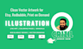 draw clean vector artwork for etsy
