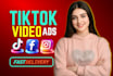create 3 tiktok video ads and facebook video ads within 12 hours