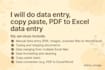 do data entry, copy paste, pdf to excel data entry