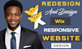 create wix landing page design, wix website redesign and design, wix studio