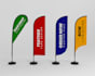 design premium feather, teardrop and bow flags