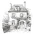 sketch landscape, house or building