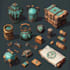 draw props and objects, items for your
