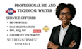 write rfp, rfq, grant writing, secure government contract ,bid proposal