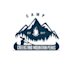 make flat minimalist creeks and mountain peaks logo