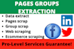 scrap all  pages groups members mails leads extract