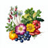 paint vegetables, fruits, flowers and plants illustrations