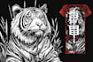 create animal linocut tshirt design for brands