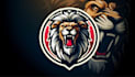 do wild lion roaring logo mascot design