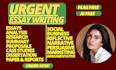 do urgent essay, research summary, case study, analysis and report writing