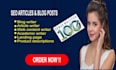 write SEO optimized blog posts, web content and articles