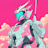 make a mecha robot art and illustration