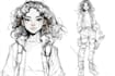create character concept art sketch full body illustration