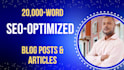 be your SEO blog and article writer in american or british english