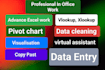 do excel data entry, pivot table , visualisation,copy past