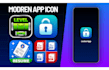 design modern mobile app icon logo for android ios apps