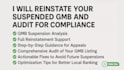 reinstate and fix suspended google audit gmb