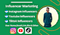 instagram tiktok youtube influencer email list