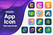 design tech, crypto, saas, website, ai and app icon logo with free favicon