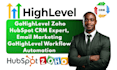 setup gohighlevel zoho hubspot CRM workflow automation email marketing expect