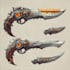 make a 3d weapon illustration for gaming
