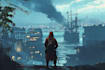 draw a environment concept art and background