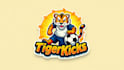 do awesome energetic soccer tiger mascot logo design