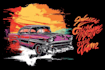 retro automotive tshirt, car show design