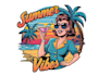 design high quality summer vibes mascot logo