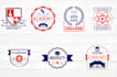 design creative badge, shield, circe, monogram, stamp, seal, emblem logo