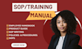 training manuals, sops, product guides, instruction booklets training manual