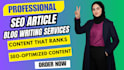 write SEO articles blog posts and website content