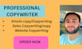 write sales copywriting  for a sales page, sales funnel, emails , website copy