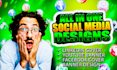 design attractive youtube banner facebook linkedin covers
