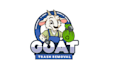 design consulting goat character logo with trash removal